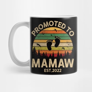 Promoted To Mamaw Est 2022 Pregnancy Announcement Vintage Mug